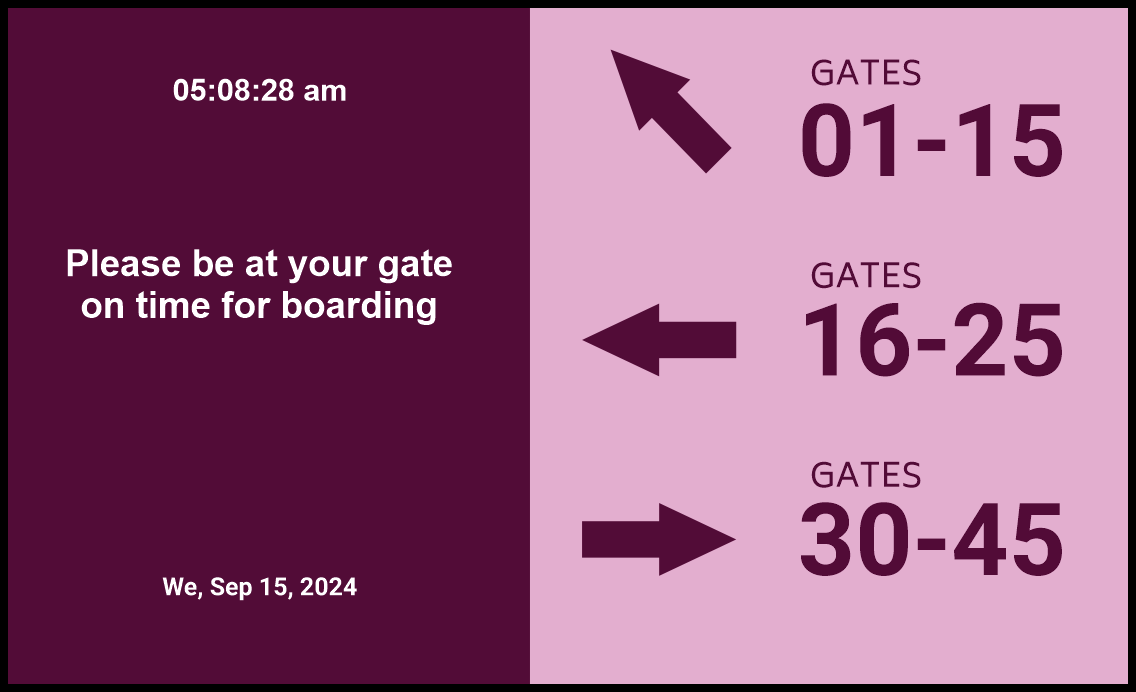 airport digital displays