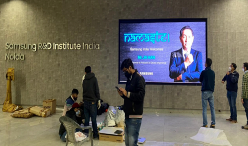 Digital signage display with vibrant visuals for effective branding.
