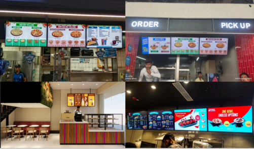 Digital signage display with vibrant visuals for effective branding.